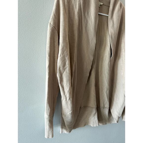 Sonoma Sweater Women's Small Tan Cardigan Neutral Open Front Minimalist - Picture 3 of 6